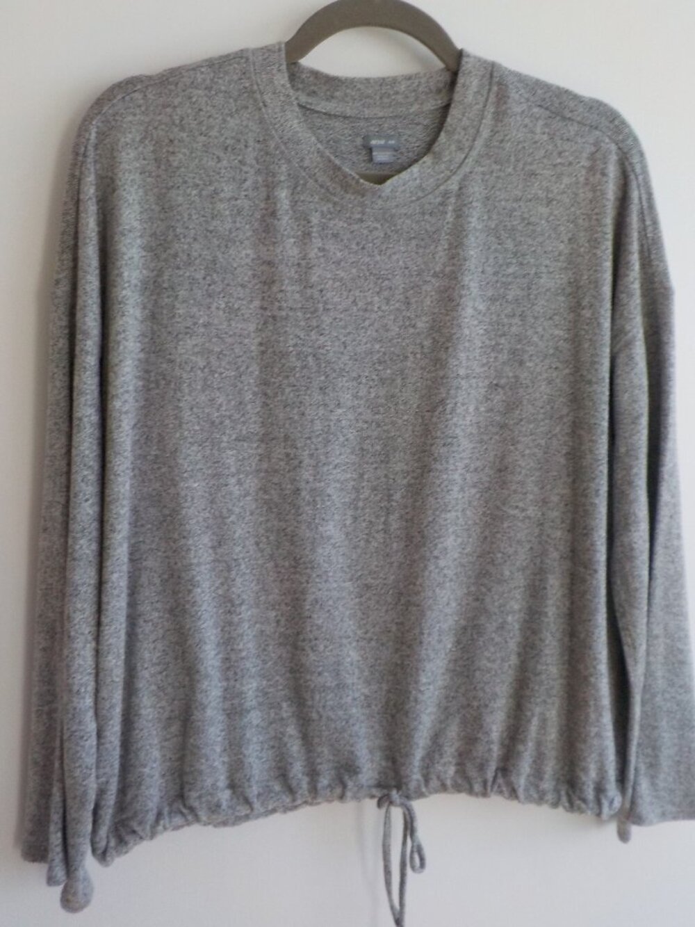Aerie Shirt - Medium - Leisure Sleep Grey 3/4 Sleeve Drawstring (2534)